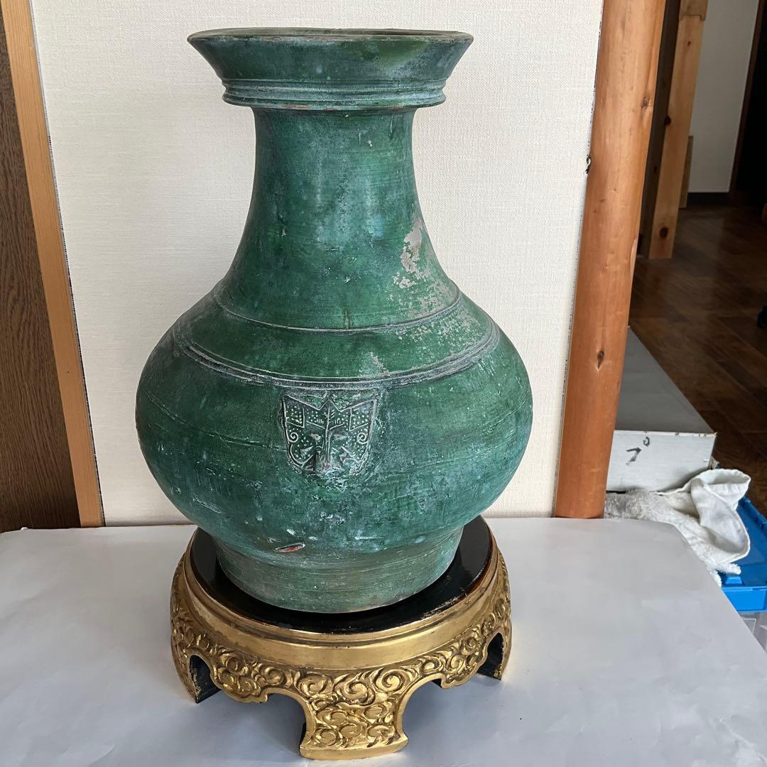 中国　漢緑釉獸面壺　後漢時代(2世紀頃)