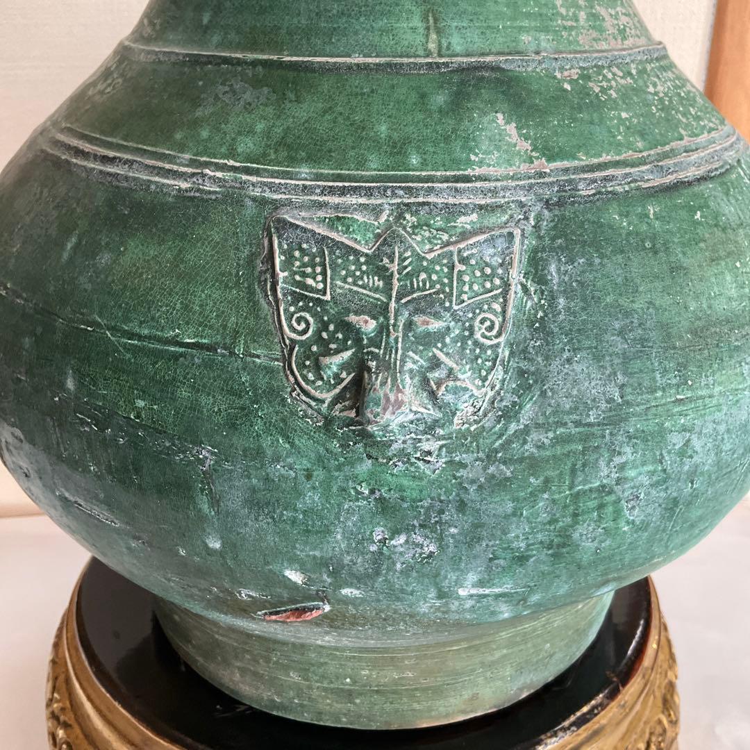 中国　漢緑釉獸面壺　後漢時代(2世紀頃)