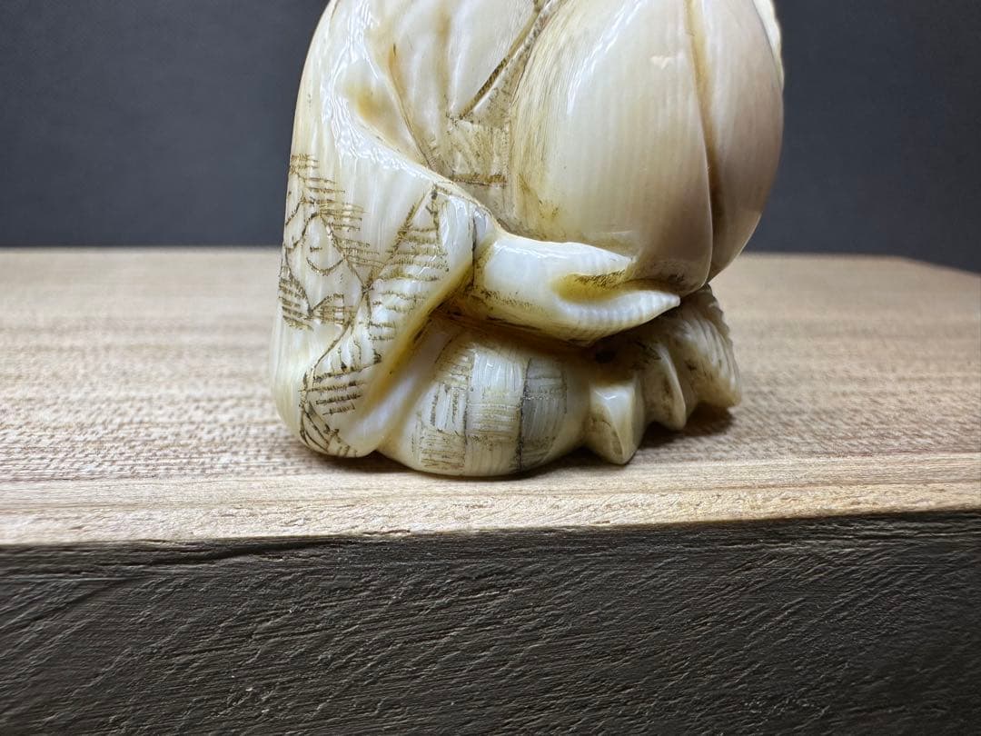 根付　希少品　滑稽　頭は回転可能　古美術品　 置物　細密細工　骨董