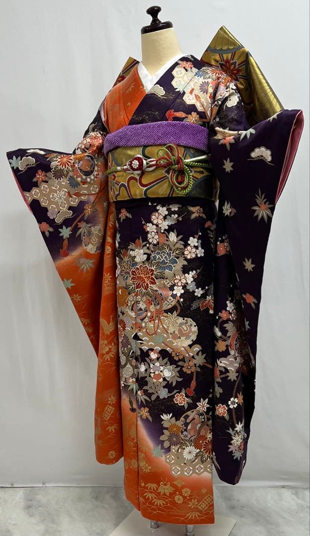 振り袖　フルセット　長襦袢付　染め分け　成人式　振袖　金彩加工　624
