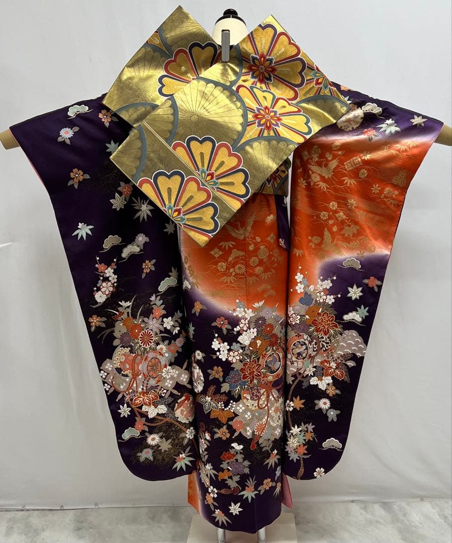 振り袖　フルセット　長襦袢付　染め分け　成人式　振袖　金彩加工　624