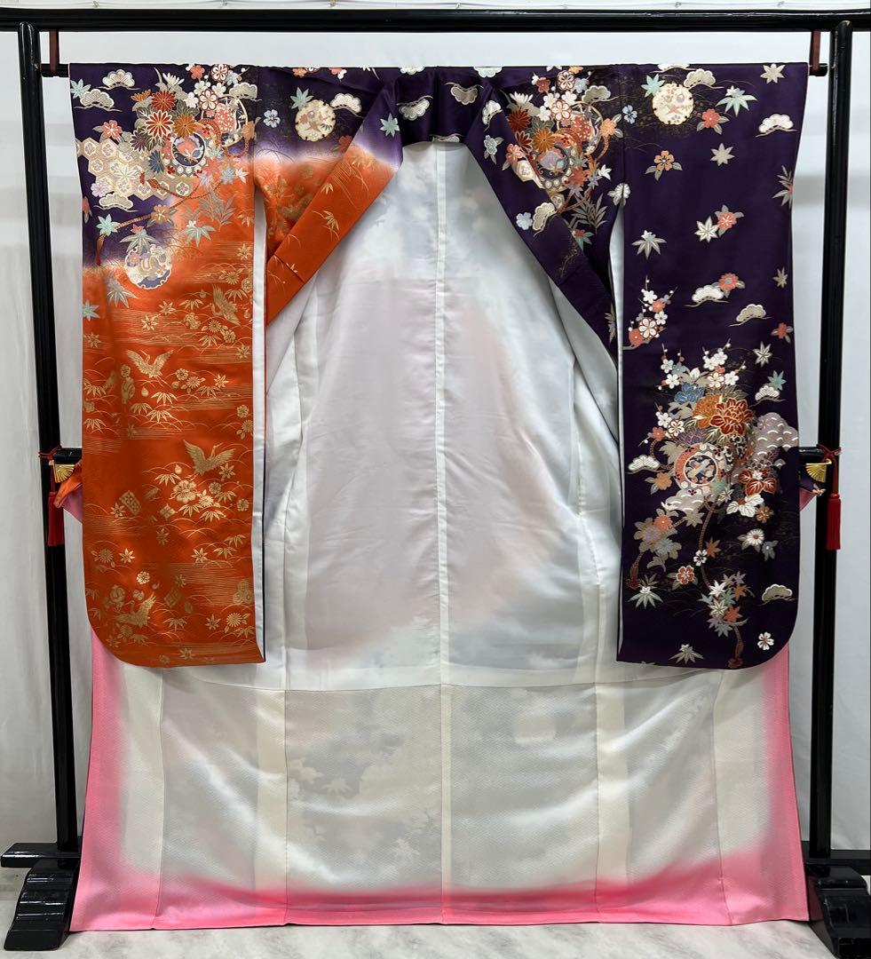 振り袖　フルセット　長襦袢付　染め分け　成人式　振袖　金彩加工　624