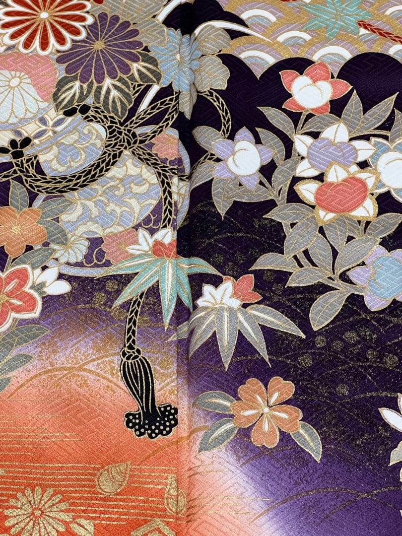 振り袖　フルセット　長襦袢付　染め分け　成人式　振袖　金彩加工　624