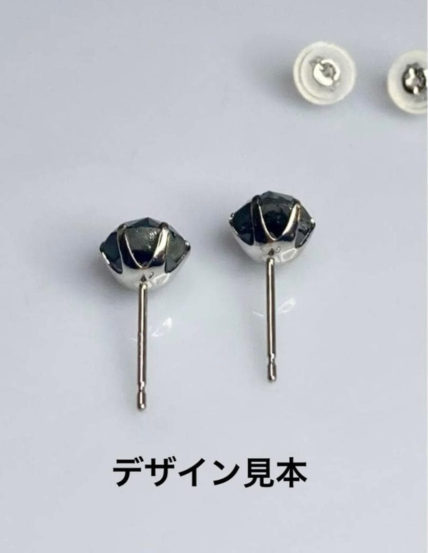 PT天然ブラックダイヤピアス 計2.2ct 鑑別カード付き