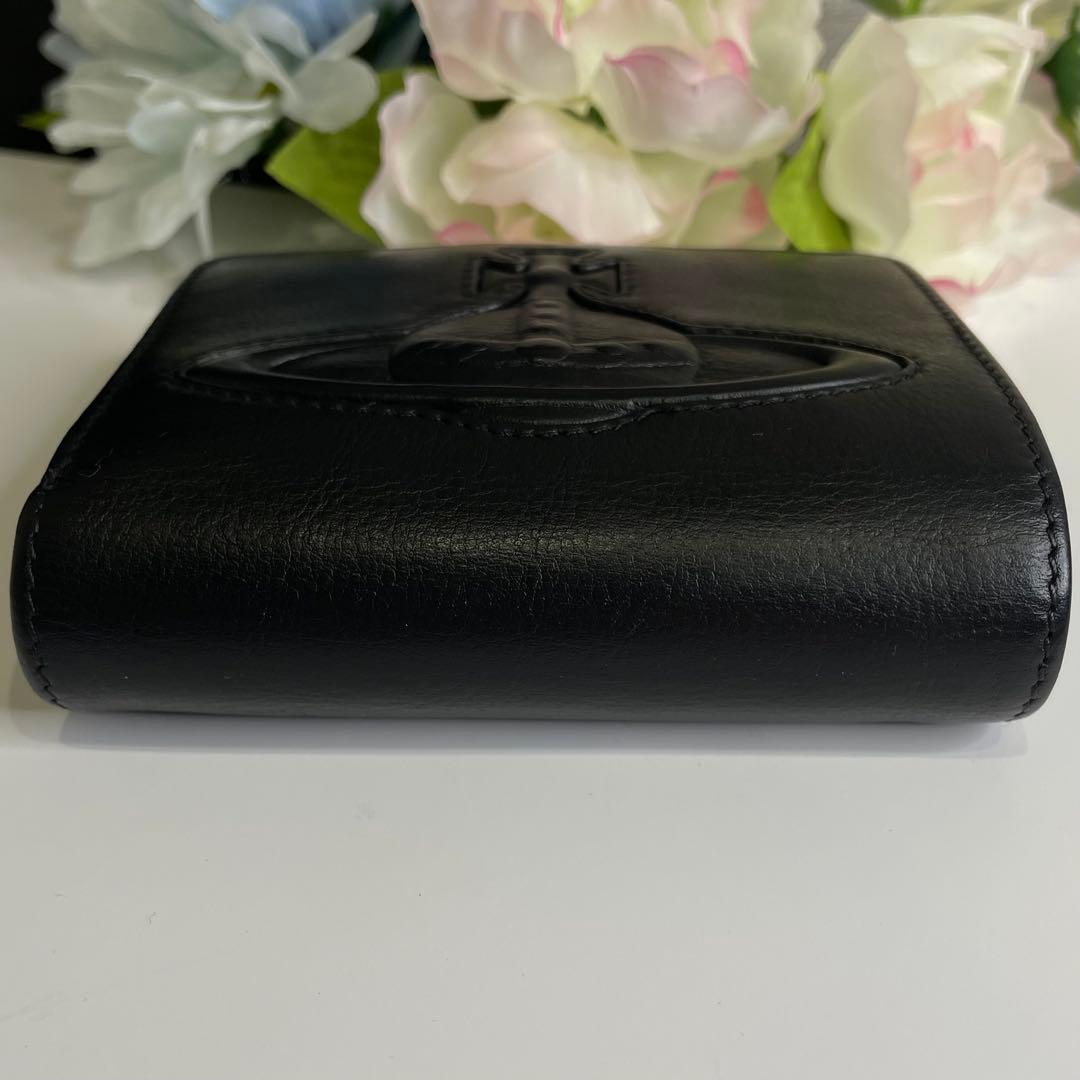 【廃盤】ヴィヴィアンウエストウッド ビッグオーブ がま口 2つ折り財布 ブラック