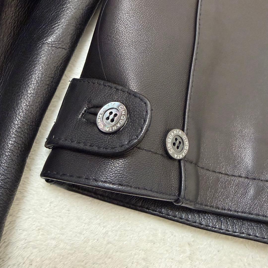 【美品】CINQUANTA メンズシングルライダース ブラック 46