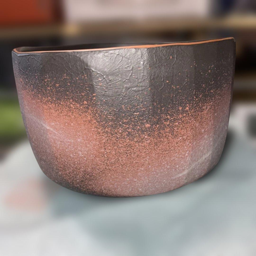 未使用 鯉江廣　茶碗 あけぼの彩　共箱 共布 略歴 茶道具 抹茶椀