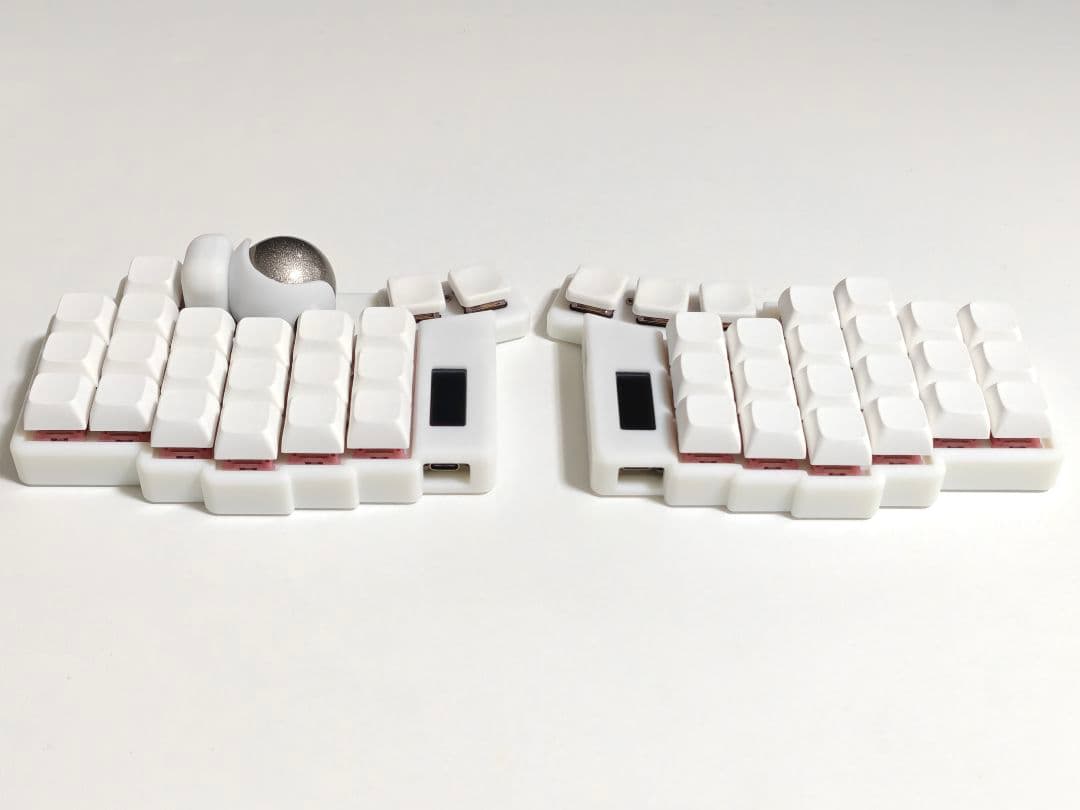 keyball44 完成品 自作キーボード 左右分割 ホワイト