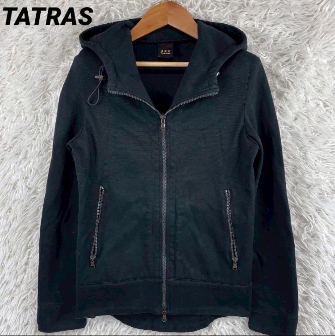 TATRAS SENARCO ジップアップ　パーカー　S ブラック　コットン