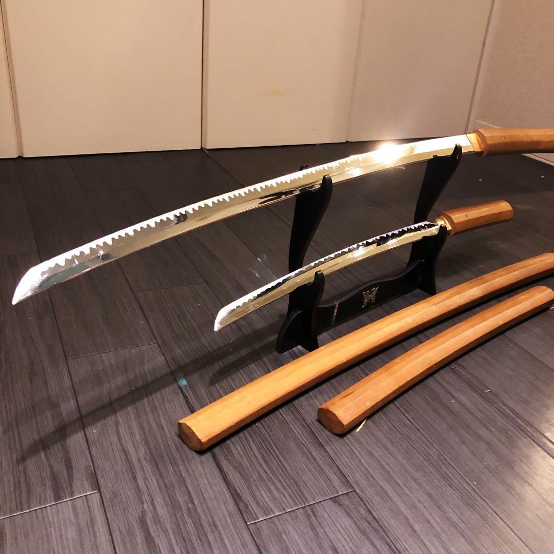模造刀 白鞘 合金製 大小セット　長脇差　2本　拵え　太刀