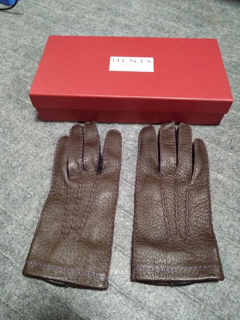 【未使用 】DENTS グローブ ペッカリーレザー ブラウン 7 1/2
