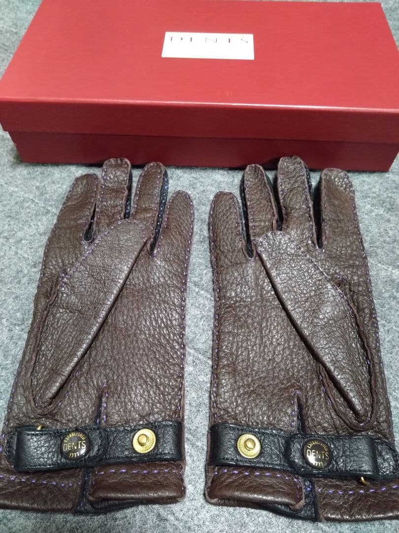 【未使用 】DENTS グローブ ペッカリーレザー ブラウン 7 1/2