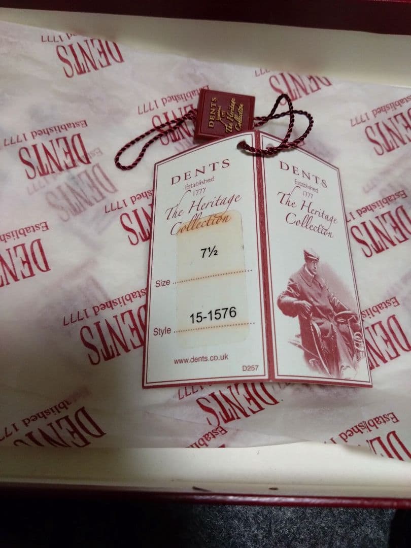 【未使用 】DENTS グローブ ペッカリーレザー ブラウン 7 1/2