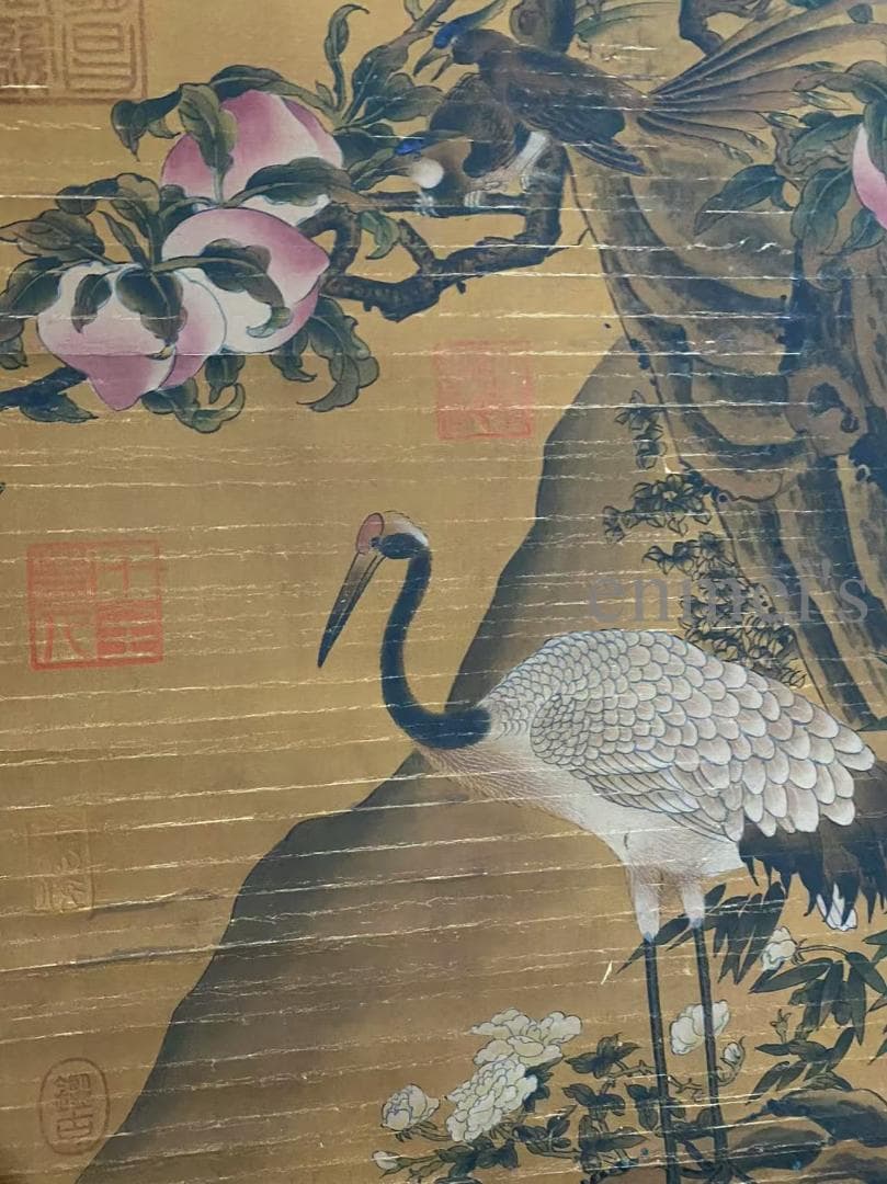 中国古美術 宋代 趙昌款 花鳥画 掛軸 絹布 肉筆 唐物 書道 国画 名家画作