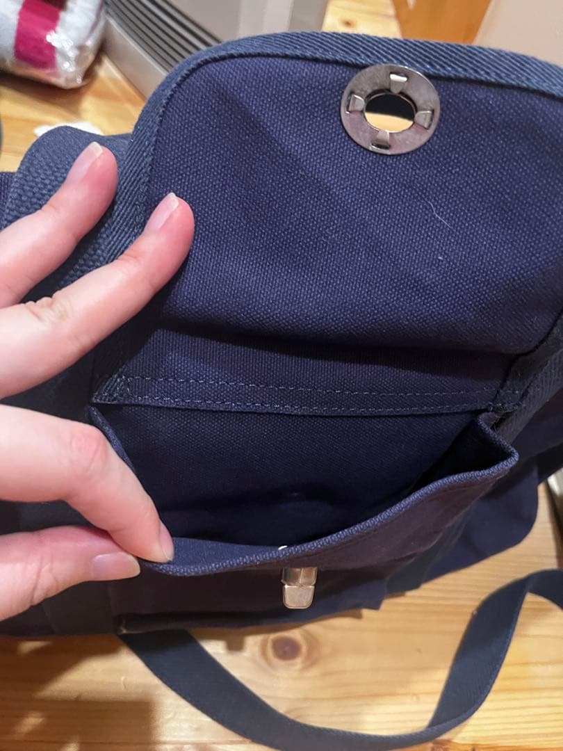 一澤帆布製 ネイビー ボストンバッグ