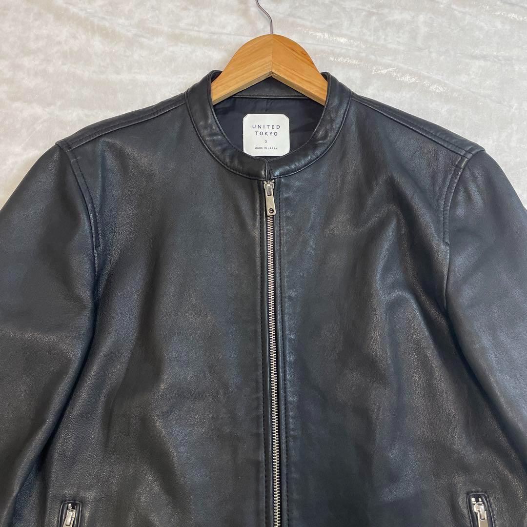 レア　ラムレザー　ユナイテッドトウキョウ　シングル　ライダース　羊革　Lサイズ