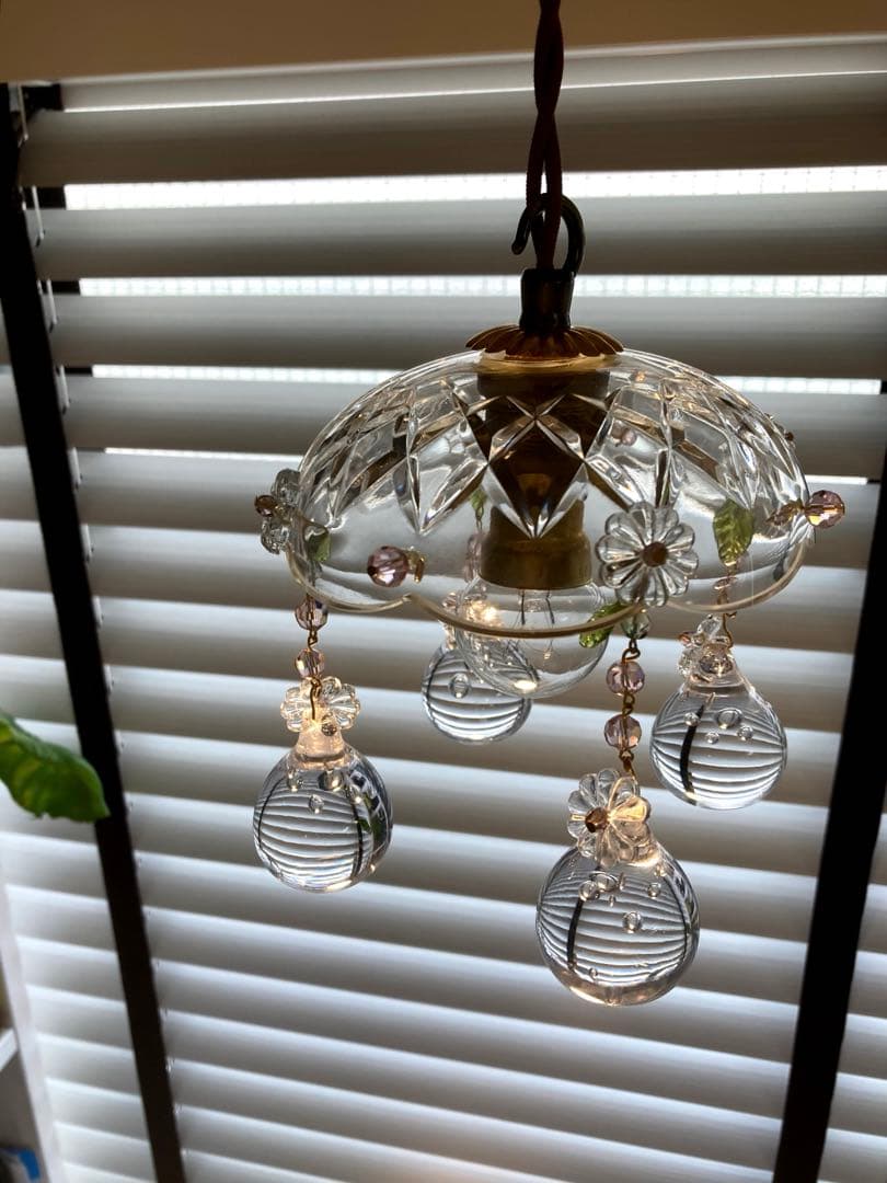 ミニシャンデリア（雫）1920年　フランス　アンティーク　ランプシェード