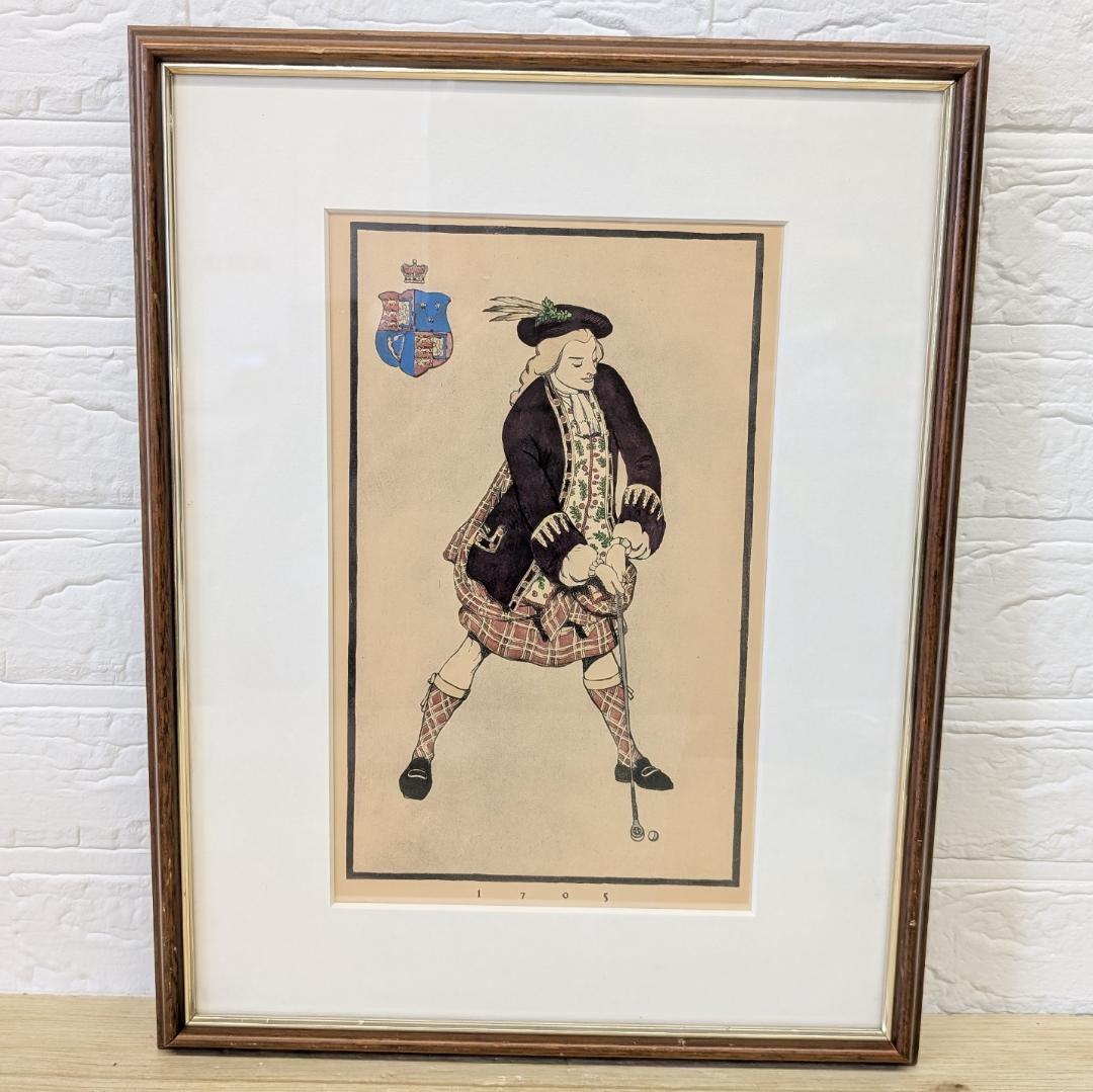 ヴィンテージ 1705 ゴルファー E.S. Herrmann プリント b