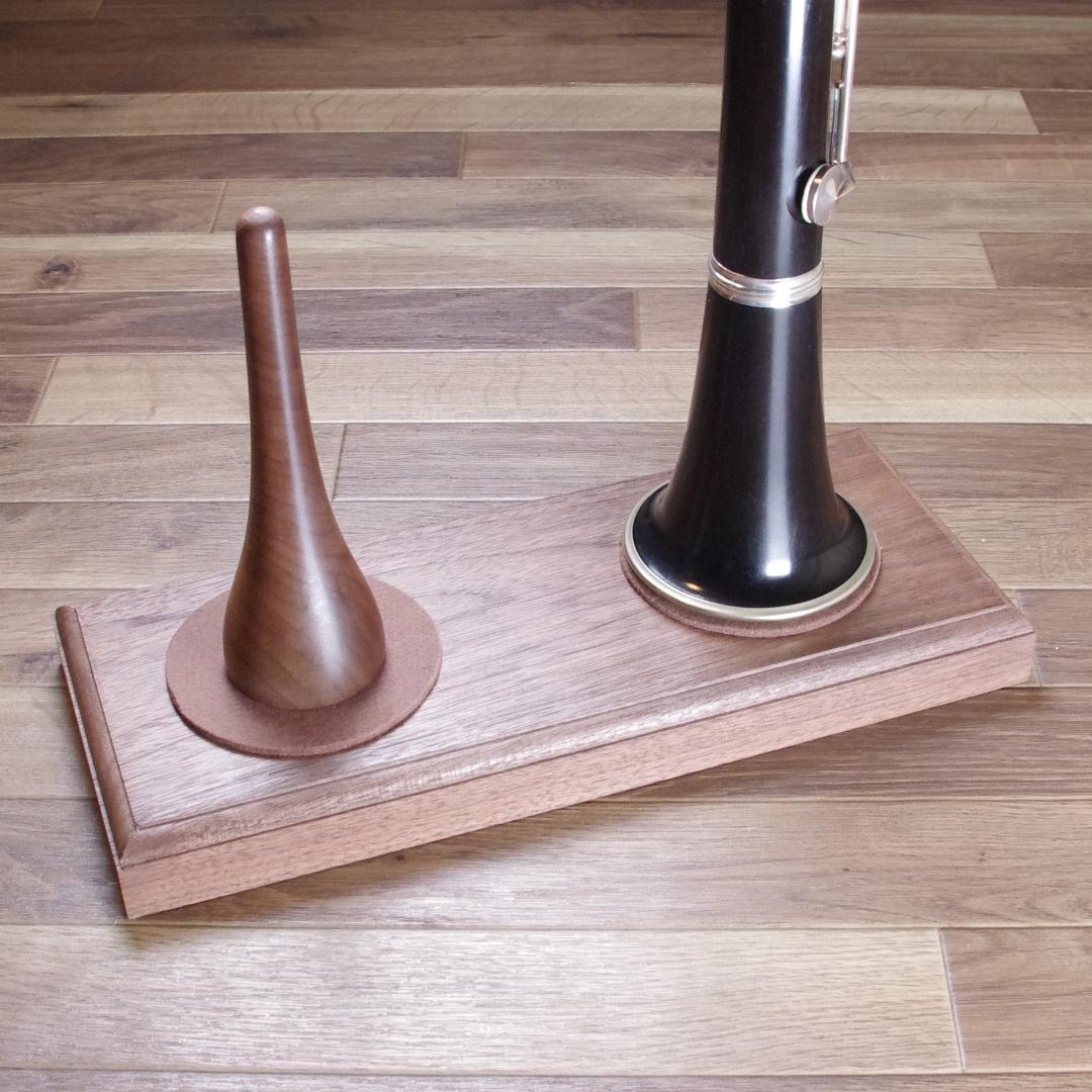 ダブルスタンド 高級銘木ブラックウォールナット無垢材