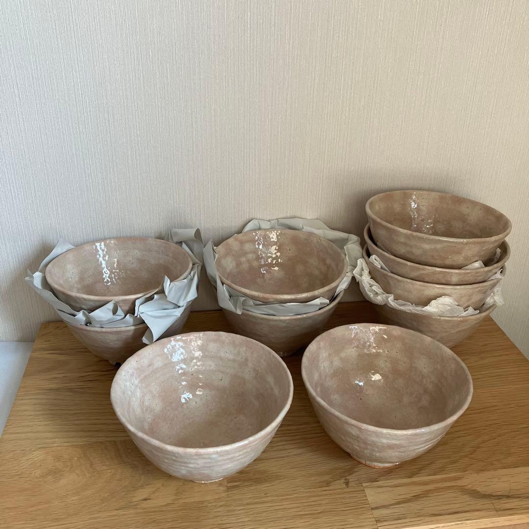 萩焼　抹茶碗　渡辺栄泉　10点セット　※