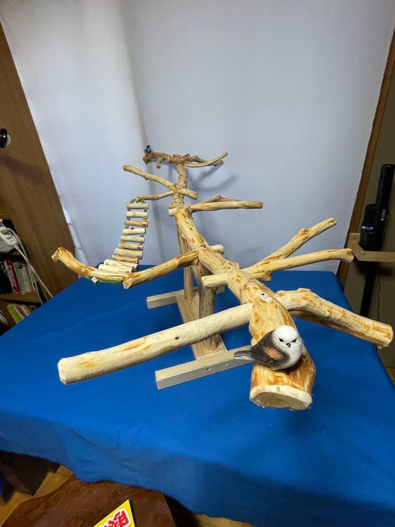 天然木白木卓上横タイプバードジム