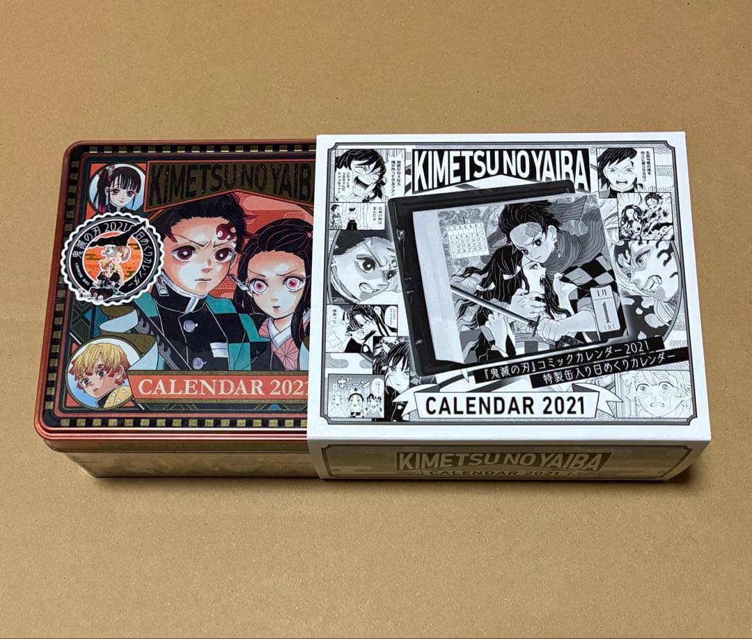 鬼滅の刃 缶入り 日めくりカレンダー2021 未使用(缶は未開封)