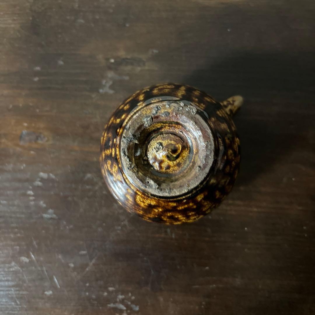 李朝飴釉薬蓋つき注ぎ口　酒器　煎茶　花入　アンティーク　古美術　骨董　　古美術