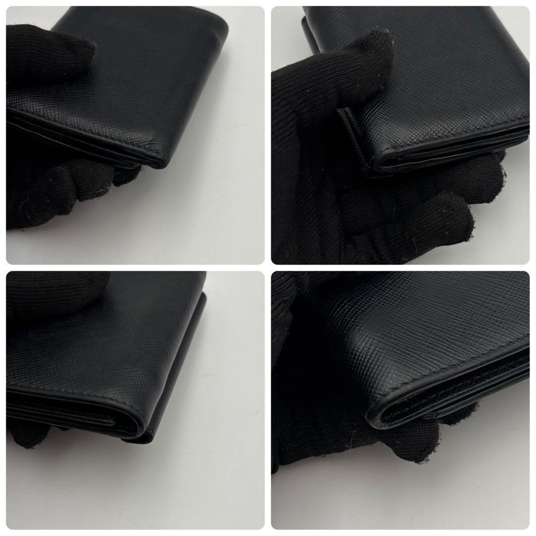 PRADA プラダ / サフィアーノメタルコンパクトウォレット ブラック