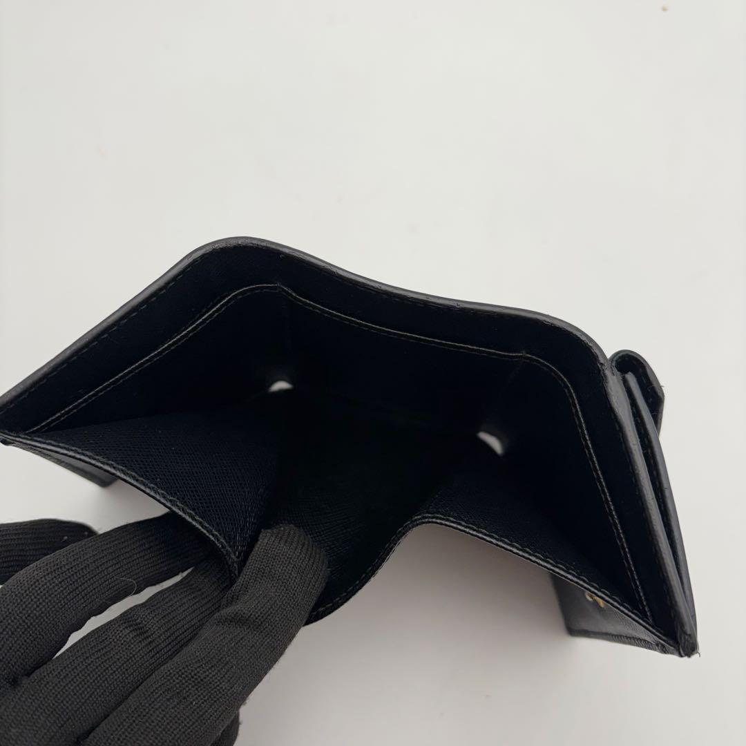 PRADA プラダ / サフィアーノメタルコンパクトウォレット ブラック