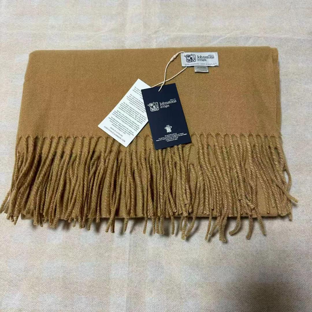 n*n様 ジョンストンズ カシミア 大判 キャメル ストール マフラー