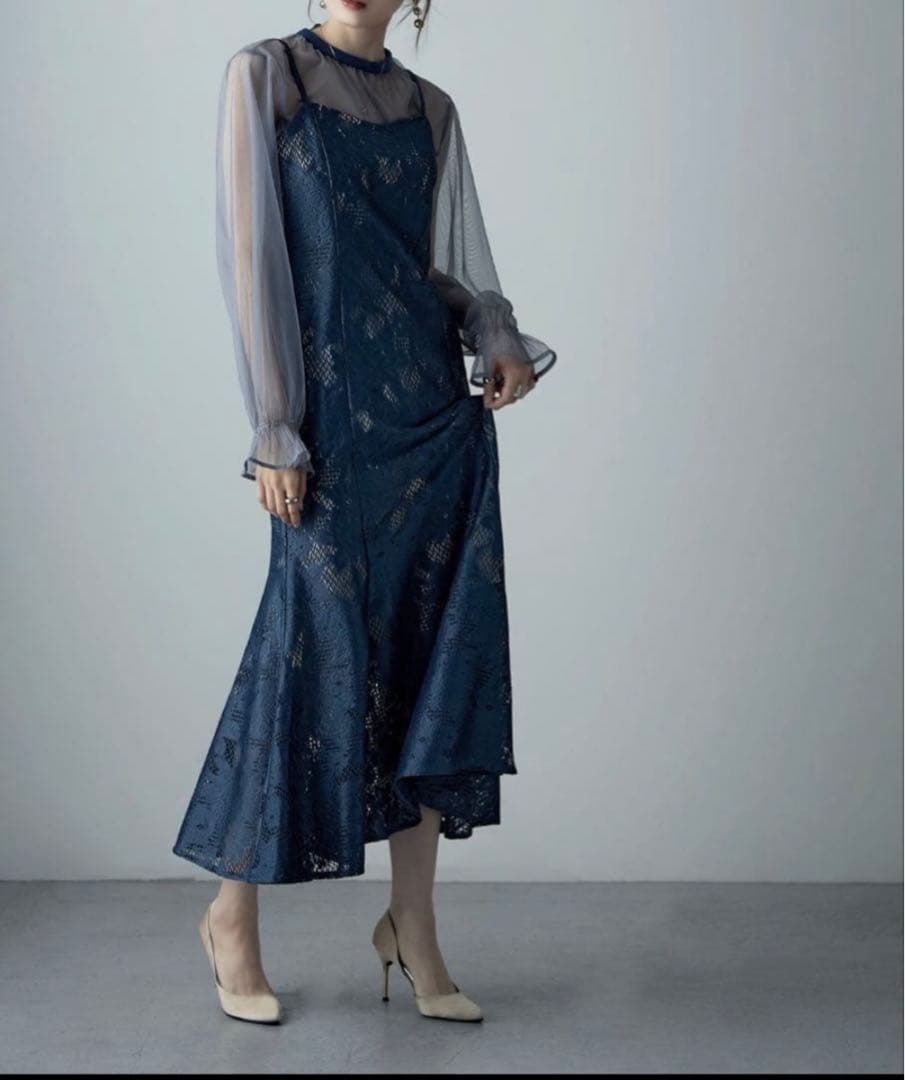 3wayシフォンボレロ&レースキャミドレス　ドレス　オケージョン　Mサイズ