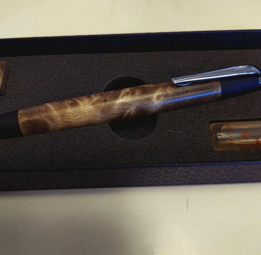 野原工芸　マーブルウッド　スタンダード　ボールペン　シルバー