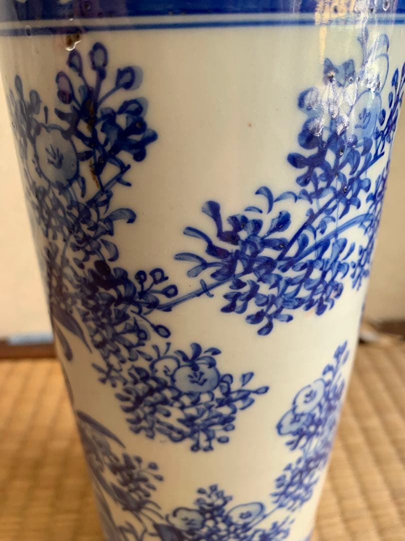 中国清時代晩期染付筆筒