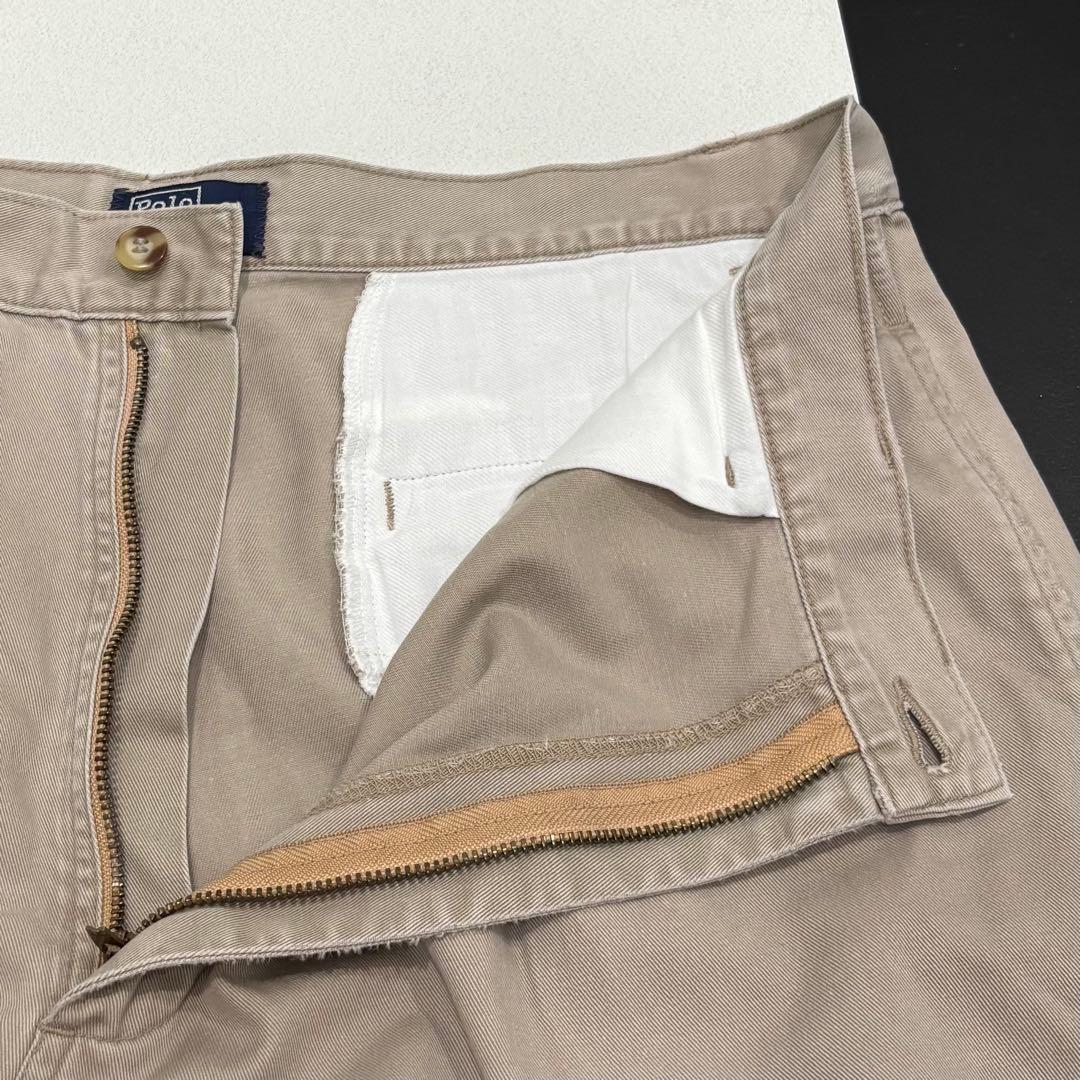 90s アメリカ製 ポロチノ 2タック ラルフローレン チノパンツ W34USA