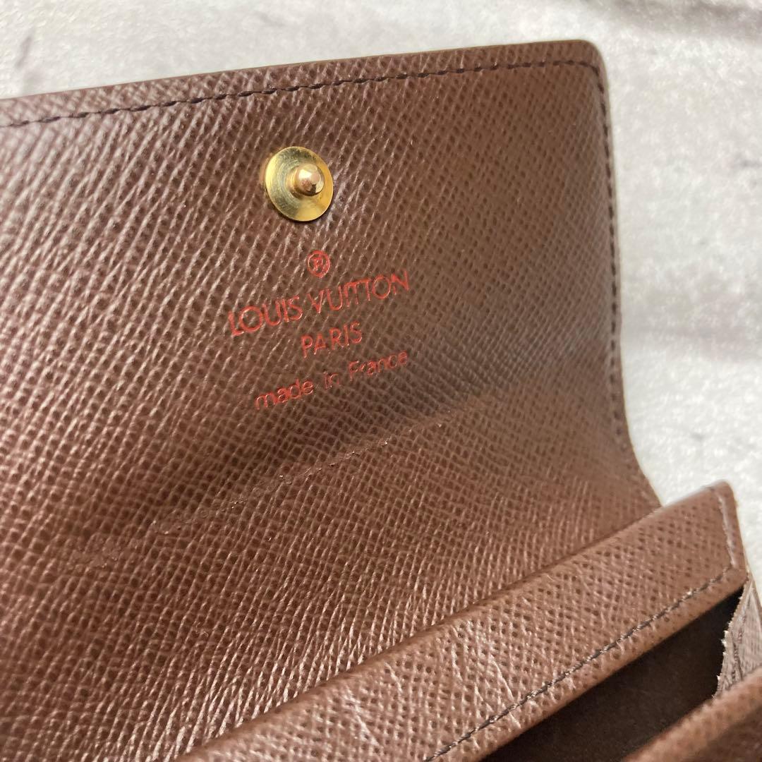ルイヴィトン☆ケース　ダミエ　ポルトモネプラ　エベヌ　N61930