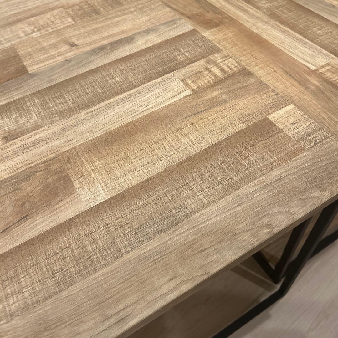 LOWYA ネストテーブル FJナチュラル／ブラック ローテーブル 2個セット