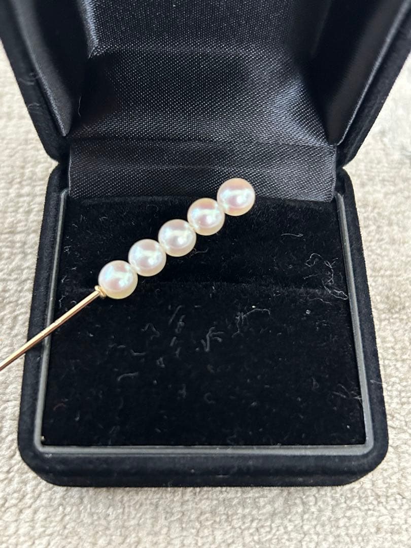 ミキモト　天然ベビーパールピンブローチ　K14 ゴールド