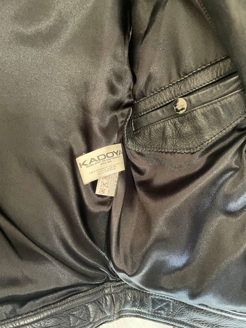 カドヤ　本革　シングルライダースジャケット　プロテクター入り