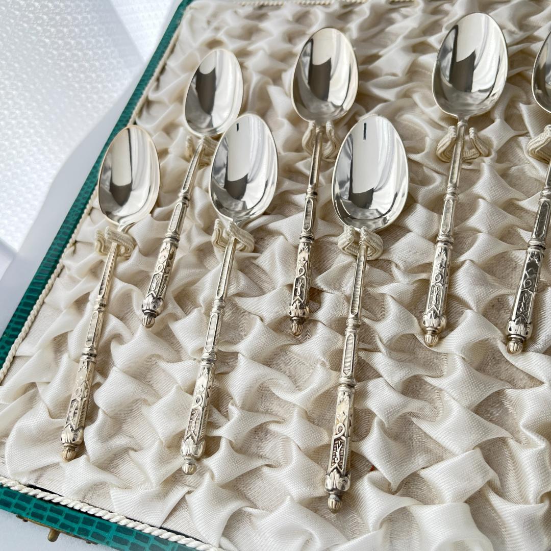 【SFAM】 ロシア様式のコーヒースプーン 12本組 仏蘭西 13.5cm