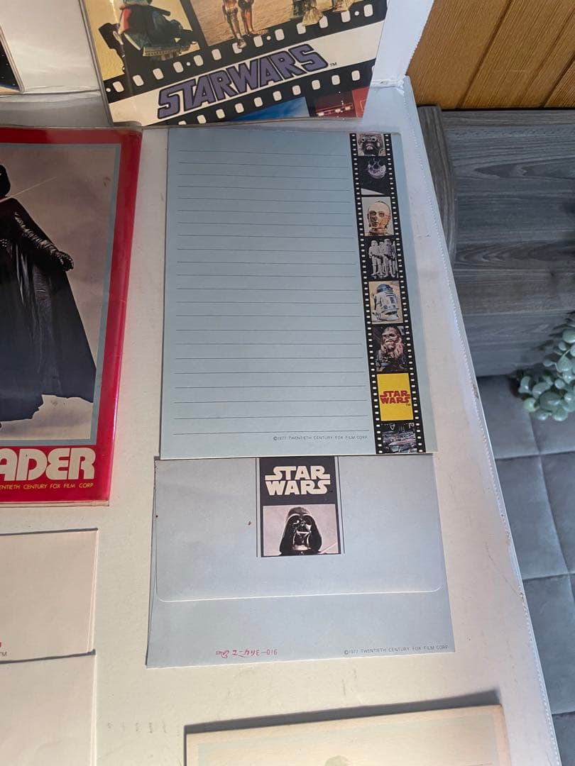 当時物 STAR WARS ファイル付便箋封筒セット 5種 ユニカ 1977