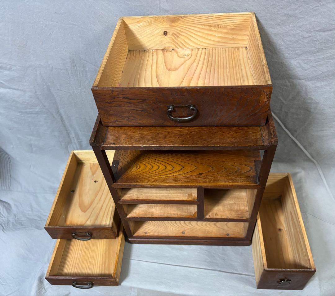 時代小箪笥 欅材 天然木 アンティーク家具 ビンテージ 木製箪笥