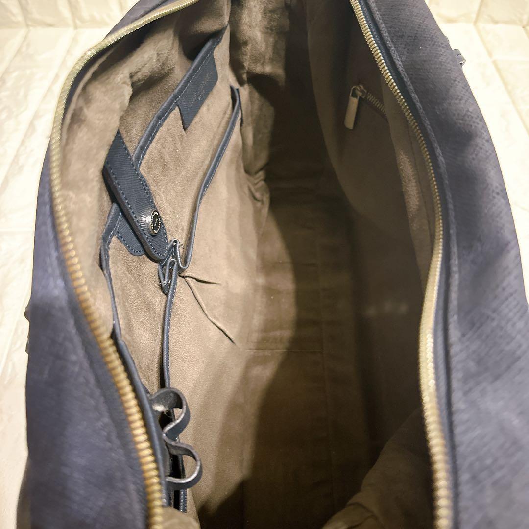 極美品 ペッレモルビダ ビジネスバッグ 2way レザー ネイビー A4収納可能