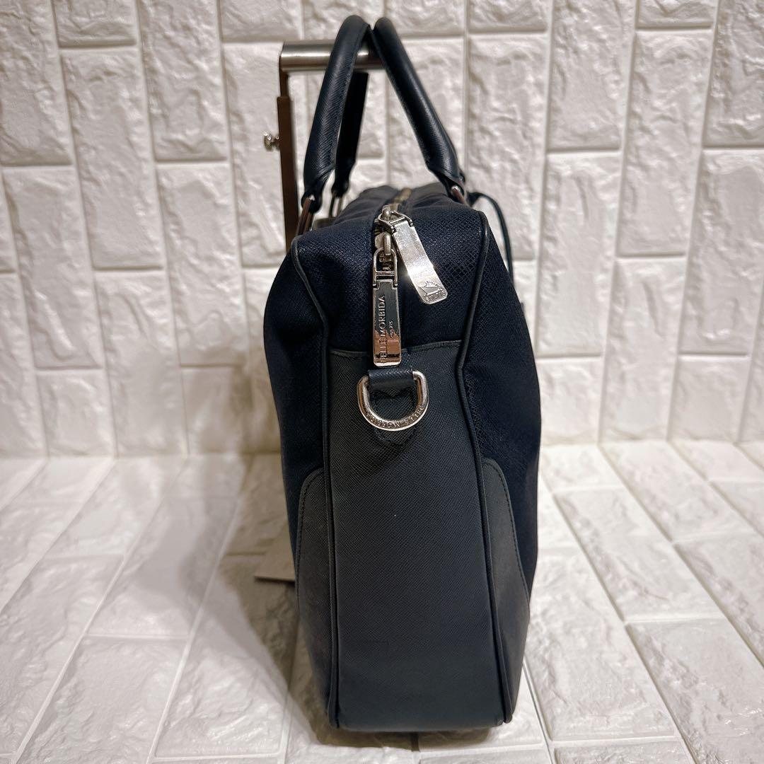 極美品 ペッレモルビダ ビジネスバッグ 2way レザー ネイビー A4収納可能