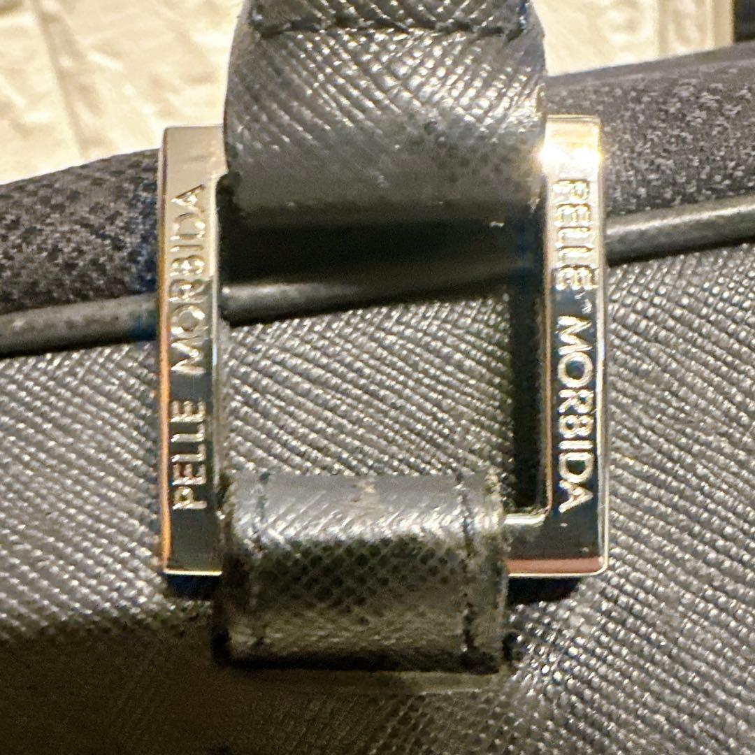 極美品 ペッレモルビダ ビジネスバッグ 2way レザー ネイビー A4収納可能