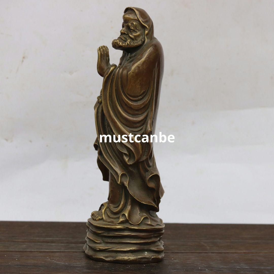 銅製 仏像 達磨祖師駅像 鎮宅辟邪 開運風水 招財 置物 工芸品 装飾品