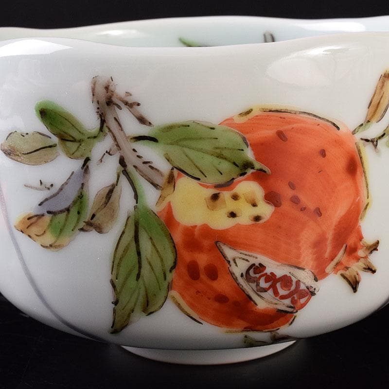 茶道具　森恵子作　色絵　柘榴文　茶碗　共箱　M　R7999