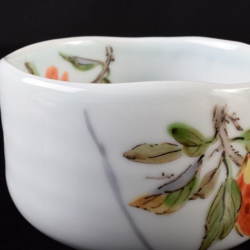 茶道具　森恵子作　色絵　柘榴文　茶碗　共箱　M　R7999