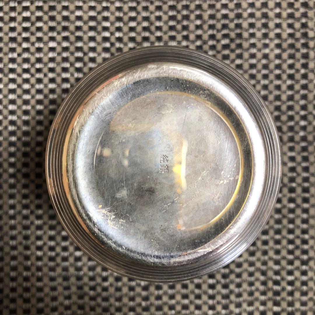 南鐐純銀製、茶道具 吹雪形茶器