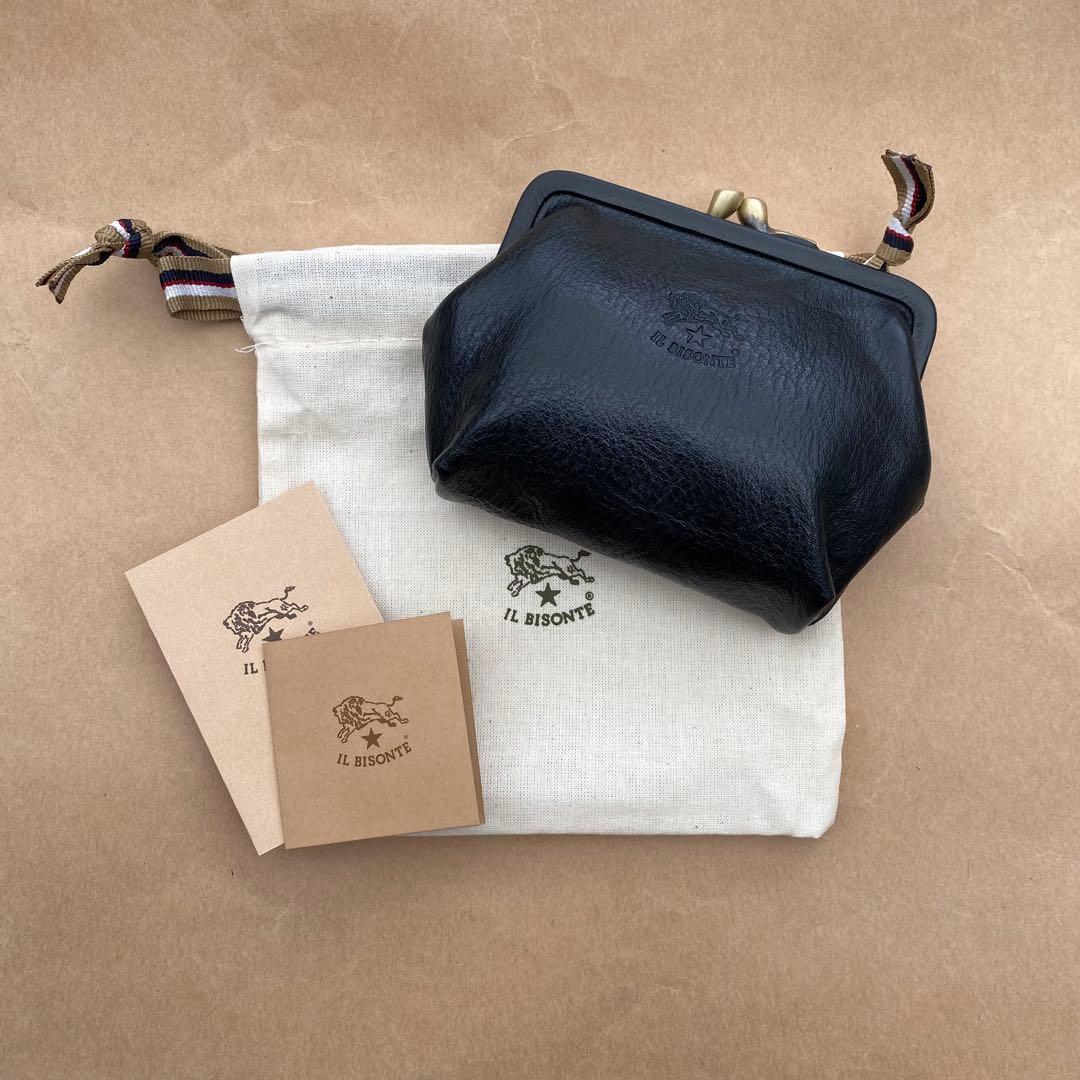 イルビゾンテ　がま口　ポーチ　ミニ財布　ケース　小銭入れ　ブラック