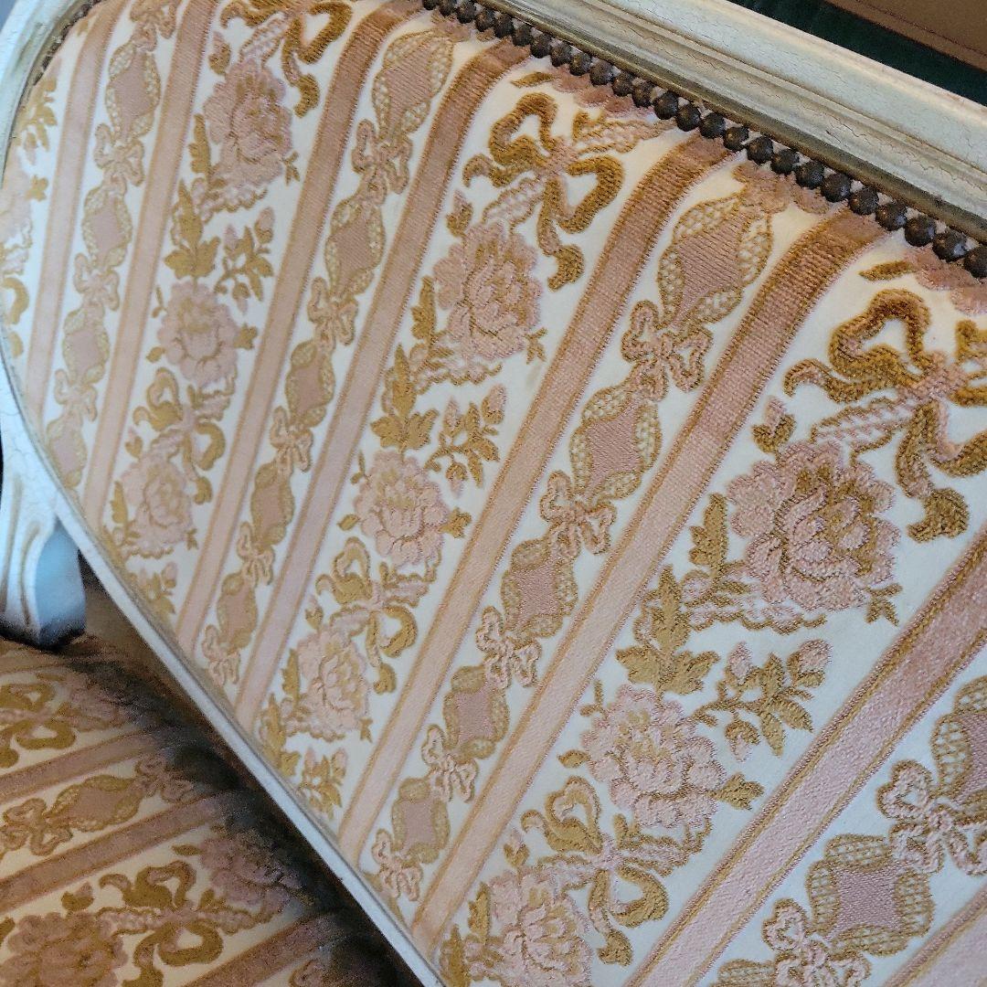 送料込み　アンティーク　フレンチスタイル ソファ ベージュ・ゴールド系